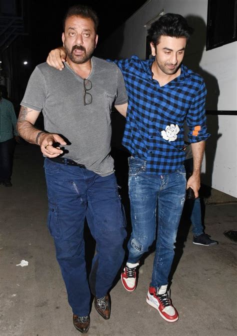 From Real To Reel Sanjay Dutt Ranbir Kapoor Were All Smiles After