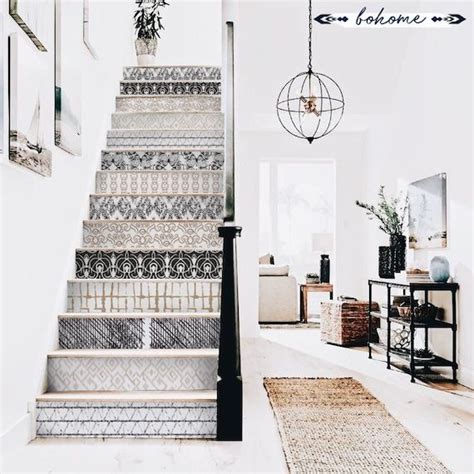 Stairs Decal Stair Riser Removable Wallpaper Boho Stickers Stair