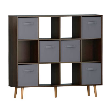 Bookcase - 12 Cubes Bookshelves With 6 Storage Bins - Walmart.com