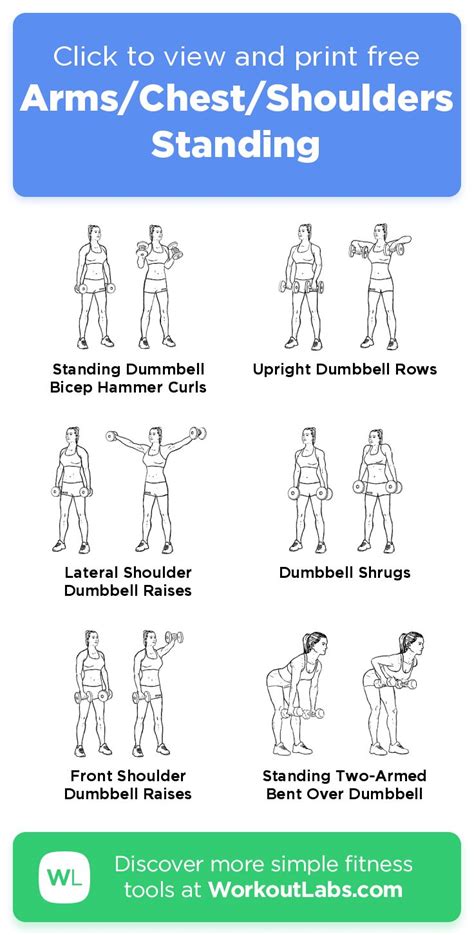 Arms Chest Shoulders Standing Free Workout By Workoutlabs Fit Back