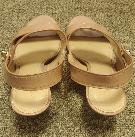 Coach Marla Slingback Nude Patent Leather Sandal Sz 1 Gem