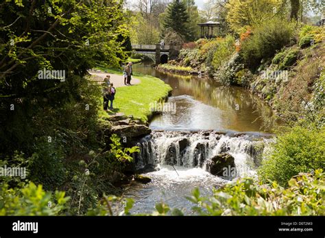 River Wye In The Pavilion Gardens Buxton Derbyshire Uk Stock Photo