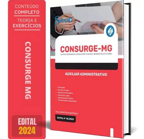 Apostila Consurge Mg 2024 Auxiliar Administrativo Mercadolivre