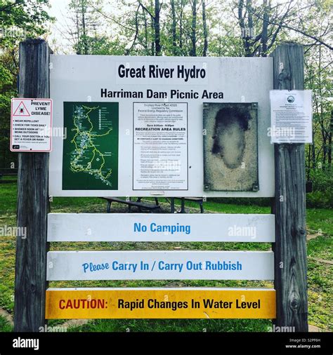 Great River Hydro Harriman Dam Picnic Area Signs Vermont United