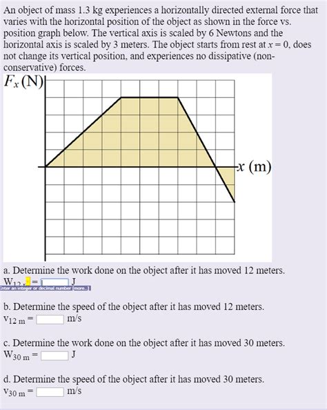 Solved An object of mass 1.3 kg experiences a horizontally | Chegg.com 