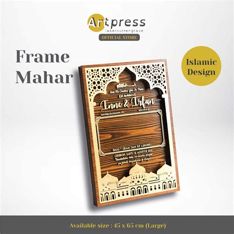 Jual Artpress Lasercut Frame Mahar Islamic Design Large Shopee