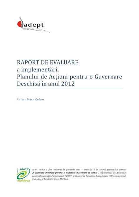 PDF Raport de evaluare a implementării Planului de Acțiuni pentru o