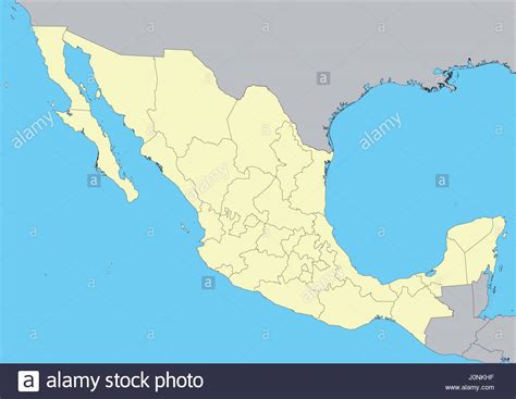 High Detailed Vector Map Of Mexico With States File Easy To Edit And