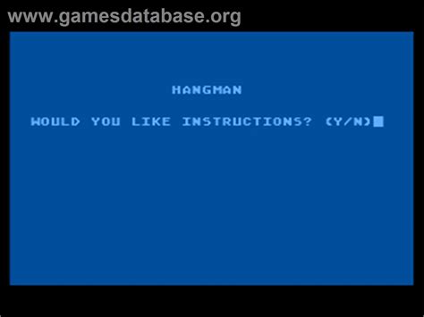 Hangman Atari Bit Artwork Title Screen