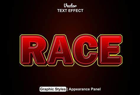 Race Text Effect With Graphic Style And Editable 17654376 Vector Art