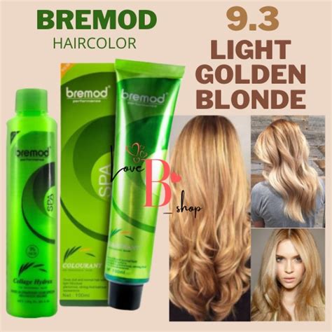 9 3 BREMOD LIGHT GOLDEN BLONDE HAIR COLOR WITH OXIDIZING CREAM Shopee