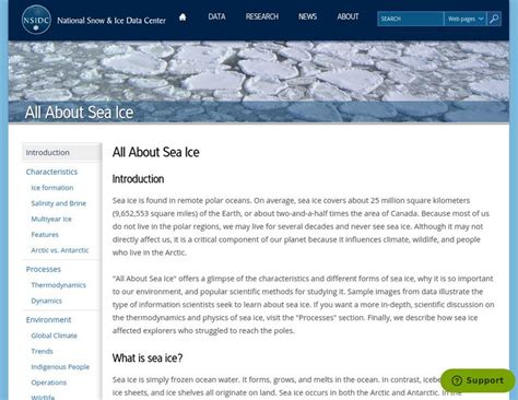 National Snow And Ice Data Center All About Sea Ice Website For 9th