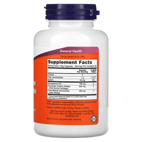 NOW Foods Glucosamine Chondroitin 120 Veg Capsules