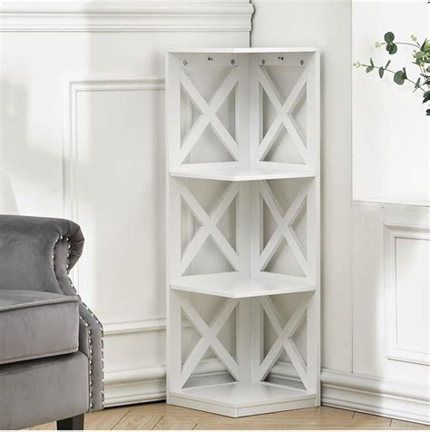 Living and Home 3-Tier Corner Shelf, Display Shelves for Living Room - ShopStyle Bookcases ...