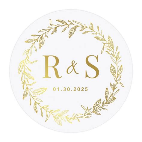 Custom Round Clear Wedding Sticker Labels With Gold Ink Set Of Merci