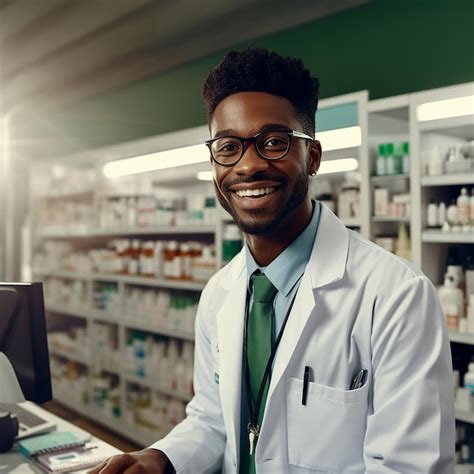 African American Male Pharmacist In Pharmacy Premium Ai Generated Image