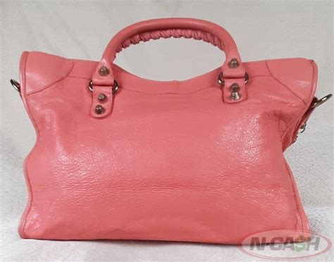 Balenciaga Rose Azalee Giant Motorcycle City Lambskin Bag N Cash