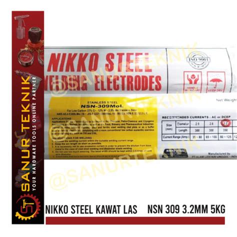 Jual NIKKO STEEL Welding Electrode Kawat Las NSN 309 3 2mm 3 2 Mm 350mm