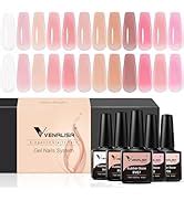 Amazon Venalisa Vip Pcs Gel Nail Polish Set Colors Glitter Jelly White Nude Pink