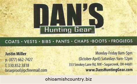 Dan’s Hunting Gear, LLC – Ohio Amish Country Biz