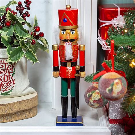 The Christmas Workshop 81550 35cm Tall Wooden Nutcracker Soldier | DIY at B&Q