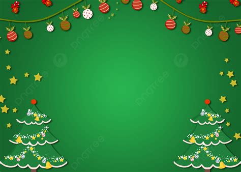 Christmas Tree Cartoon Stars Gradient Green Background, Lantern, Star, Christmas Tree Background ...