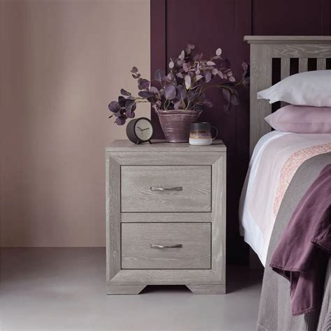 Chamfer Natural Solid Oak Bedside Table Archipro Nz