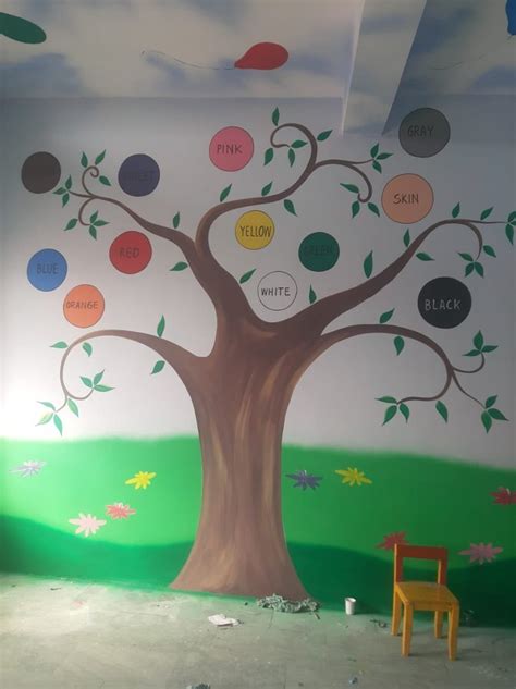 Matte Acrylic Preschool Classroom Wall Theme Painting For Decoration At ...