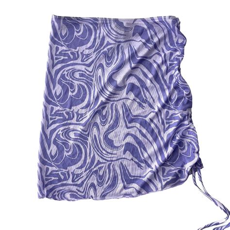 Women S Mesh Swirl Bikini Skirt Cover Up Purple Size Depop