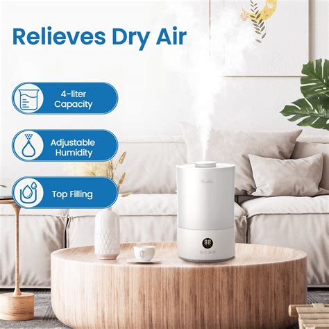 Grelife Humidifiers For Bedroom Large Room Home L Top Fill Cool Mist