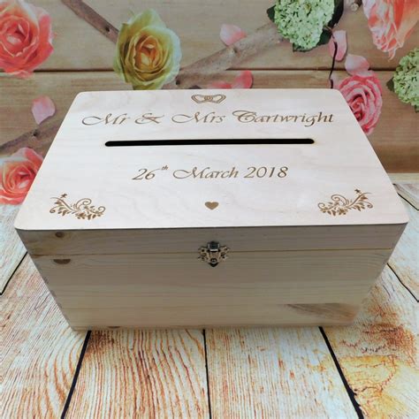 Wedding Guests Wish Wooden Post Box With Slot Wedding Cards Etsy Uk