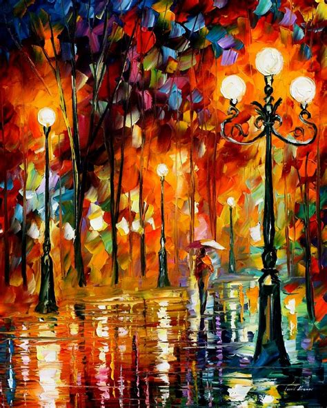 LONELY NIGHT — PALETTE KNIFE Oil Painting On Canvas By Leonid Afremov ...