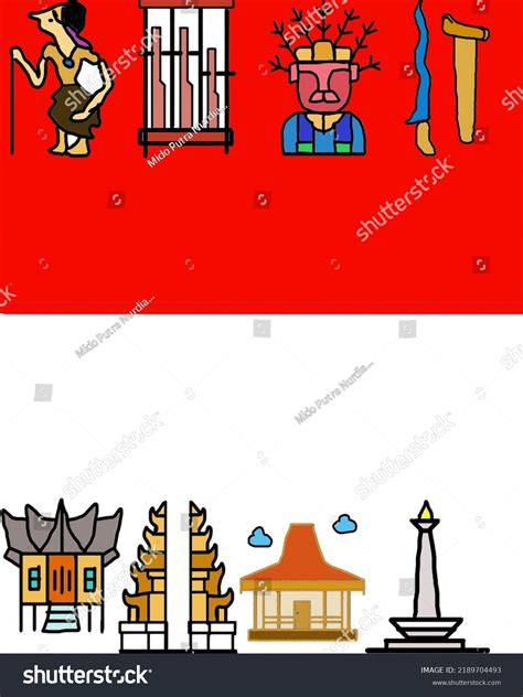 Diversity Indonesia Known Motto Bhinneka Tunggal Stock Illustration