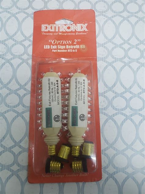 Exitronix Rt2 A S B Exit Fixtures Retrofit Kit 1 4w 102vac Red Ebay