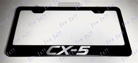 Mazda Cx Stainless Steel Black License Plate Frame Rust Free Caps