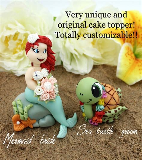 Mermaid Wedding Cake Topper Unique Wedding Cake Topper Sea - Etsy