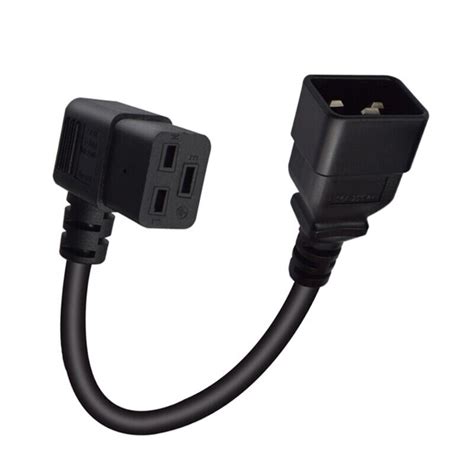 Efficient 16A 250V Power Cord Right Angle IEC320 C19 To C20 Power Cable