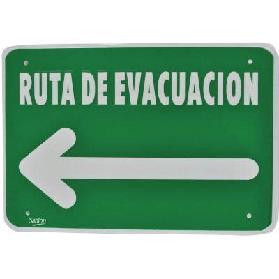 Se Al Ruta De Evacuaci N Flecha Izquierda Placa R Gida Autoadherible