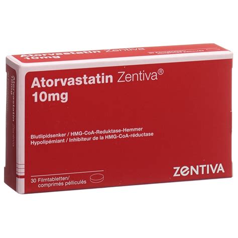 ATORVASTATINE Zentiva Cpr Pell 10 Mg Blist 30 Pce Commander En Ligne