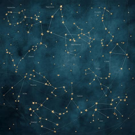 Star Map of Zodiac Constellations wallpaper | Happywall