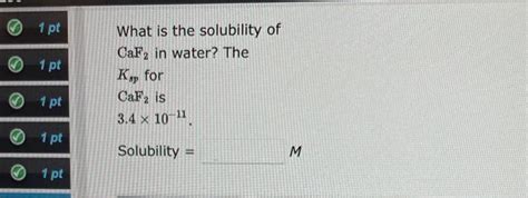 Solved What Is The Solubility Of Caf In Water The Ksp For Chegg