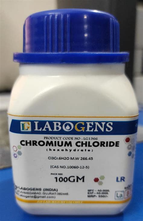 Buy LABOGENS CHROMIUM CHLORIDE HEXAHYDRATE 100GM Online 450 From