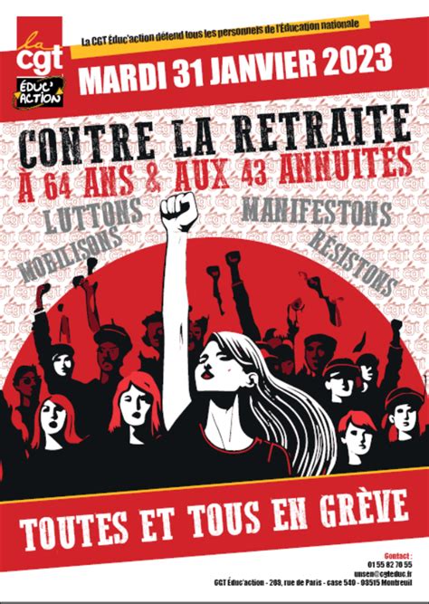 LE 31 JANVIER manifestations contre la réforme des retraites CGT