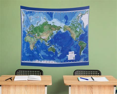 Globe World Map Tapestry With Countries Classroom World Map Wall Tapestry Nature Ocean Map