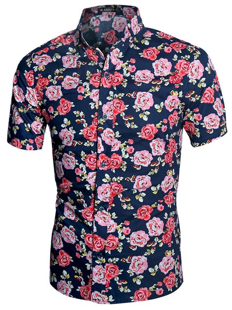 Mens Button Up Allover Floral Shirt