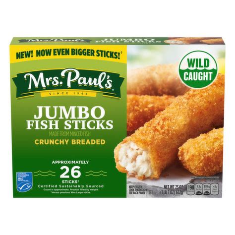 Mrs Pauls Fish Sticks Jumbo Crunchy Breaded Brookshires