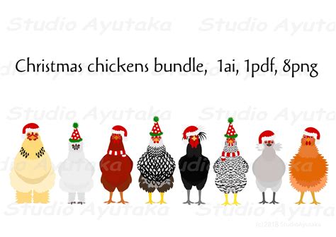 Christmas Chicken Clip Art