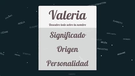 Significado de Valeria nombre Español para tu bebe niño o niña origen