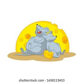 Two Fat Mice Near Cheese Stock Illustration 1658113453 | Shutterstock