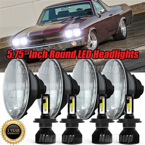 Pcs Led Headlights High Low Sealed Beam For Chevy Impala